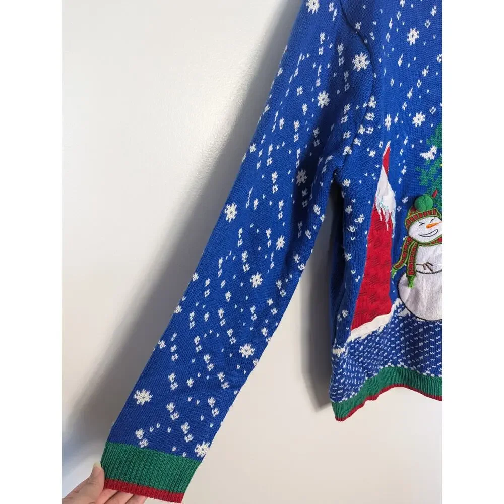 Jolly Sweaters Men's Light Up Snowman Icicle Ugly Christmas Sweater